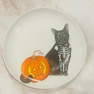 Halloween Costume Cat Skelto NIB West Elm Rachel Kozlowski Dapper Animals Plate